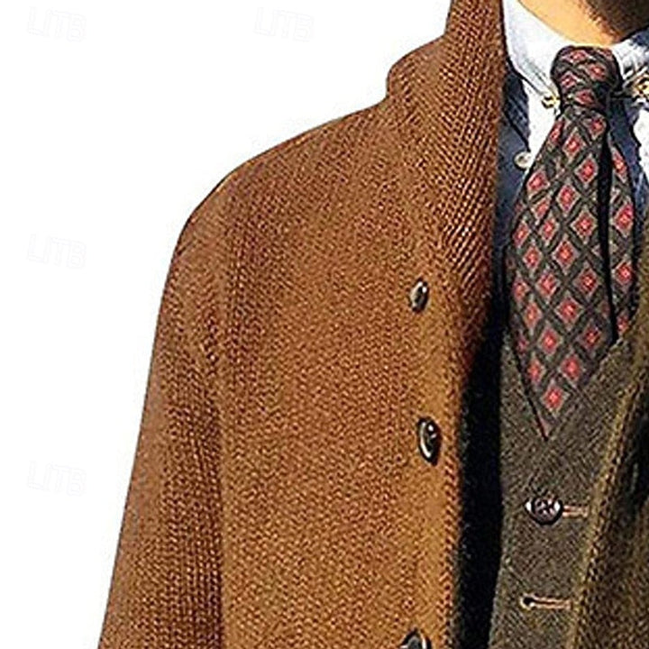 Frederick | Kleurblok Sjaalkraag Cardigan