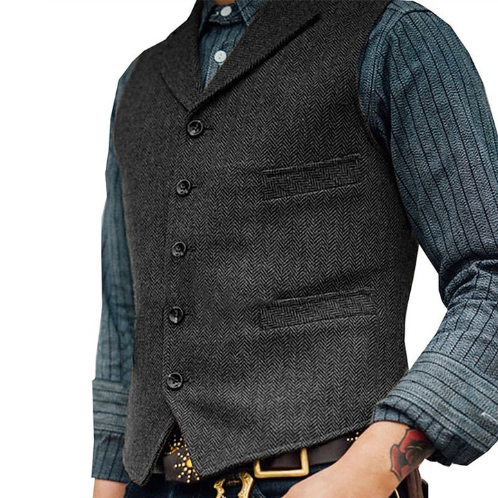 Gerard | Haringbone Tailored Waistcoat