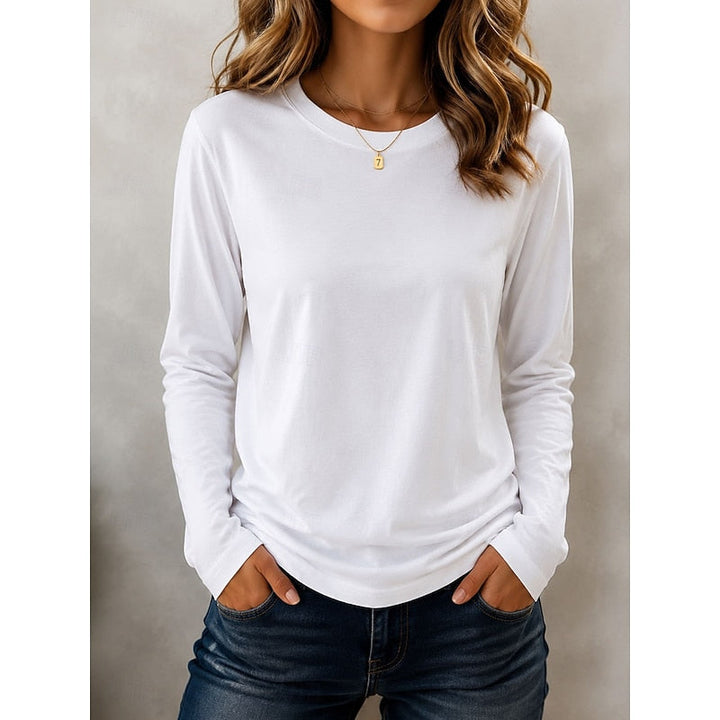 Rachel | Klassieke Lange Mouwen Crew Neck Top