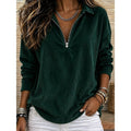 Genevra | Geribbelde Kwart-Zip Pullover Top